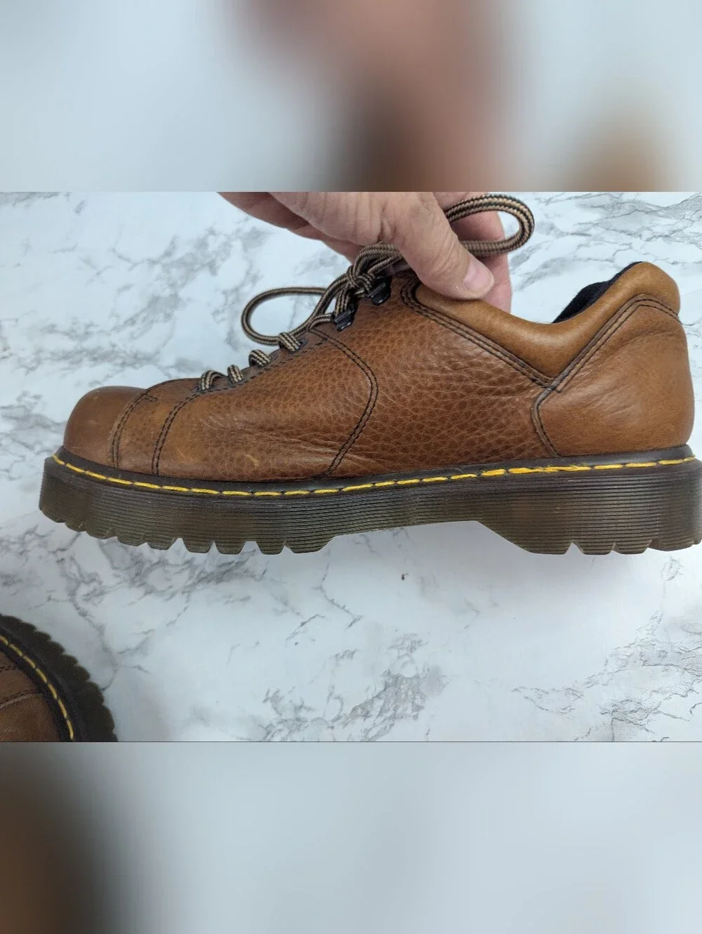 Vintage Dr. Martens Chunky Brown Leather Oxfords Lug Sole 90s Y2K